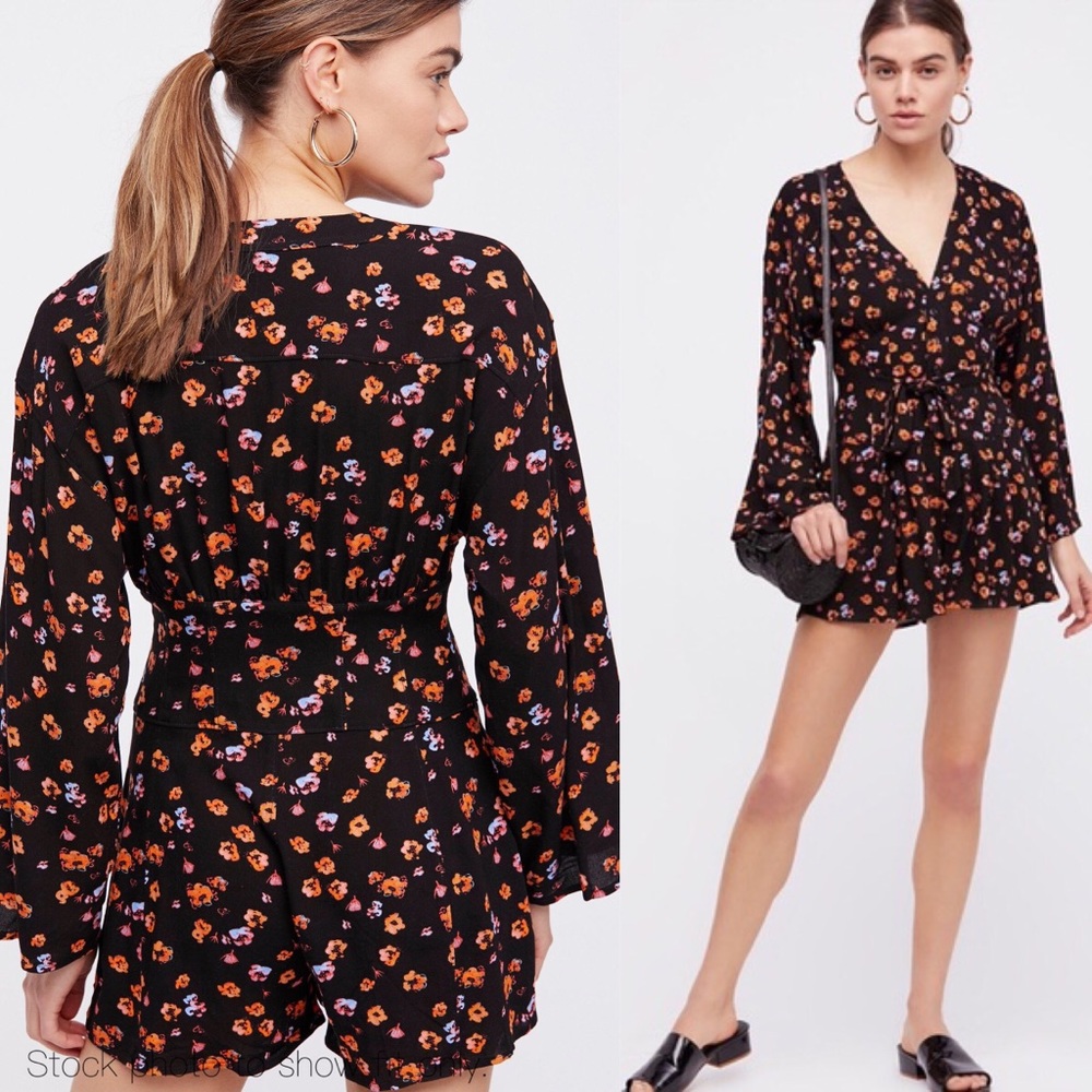NWOT Preview FREE PEOPLE L’Amour Floral Romper - Picture 2 of 5